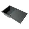 ALFI brand AB1620DI-BLA Black 34" Single Bowl Granite Composite Kitchen Sink with Drainboard