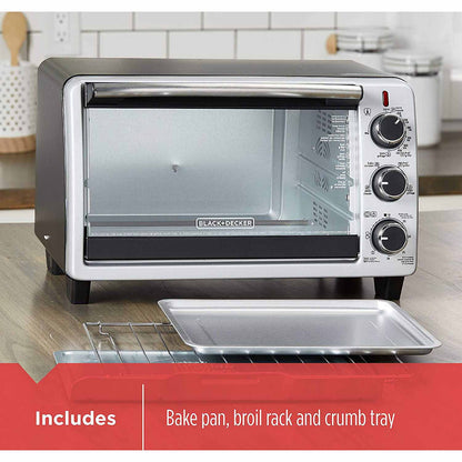 BLACK+DECKER 6-Slice Toaster Oven, Black, TO1950SBD
