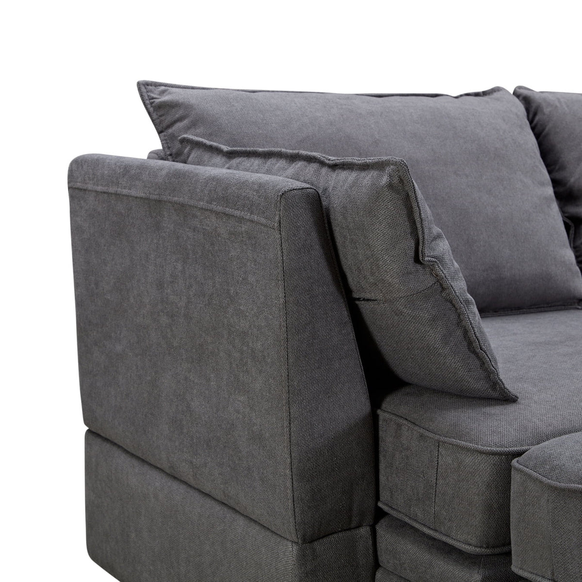 Oversized Modular Sectional Sofa with 2 Pillows, Convertible Sofa Bed with Storage Seat & Storage Ottoman, Upholstered U-Shaped Sectional Sofa with Reversible Chaise, 6 Seaters Sofa Sleeper Sofa