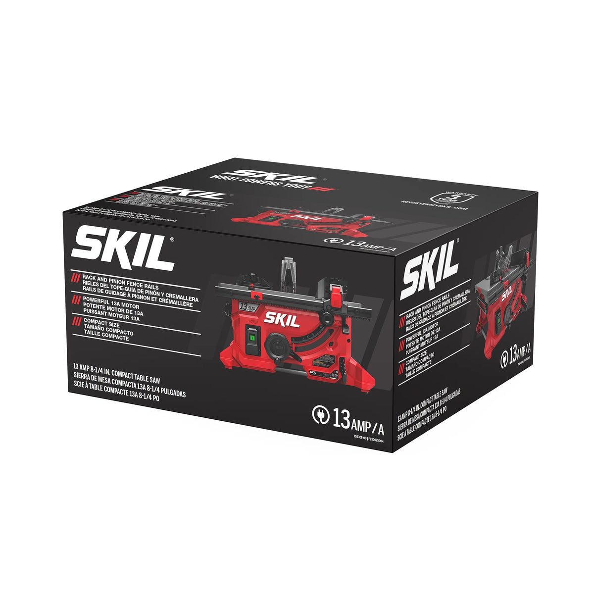 SKIL TS6328-00 13 Amp 8-1/4" Compact Portable Jobsite Table Saw with Rack and Pinion Rip Fence