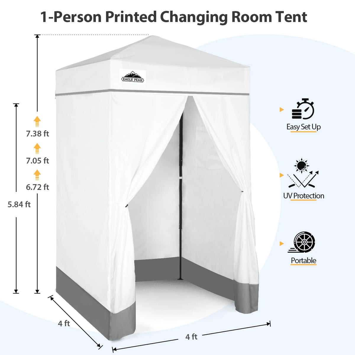 EAGLE PEAK Flex Ultra Compact 4 ft x 4 ft Pop-up Changing Room Canopy, Portable Privacy Cabana