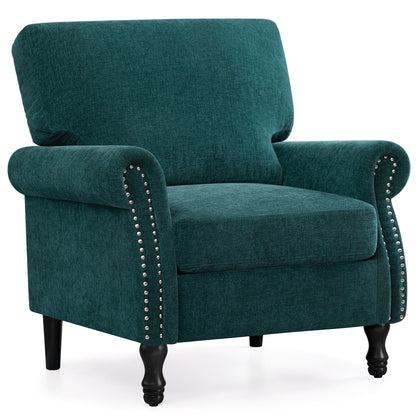 COOLHUT Modern Accent Chair Armchair, Linen Fabric Upholstered Comfy Single Sofa with Solid Wood Frame for Living Room, Gray