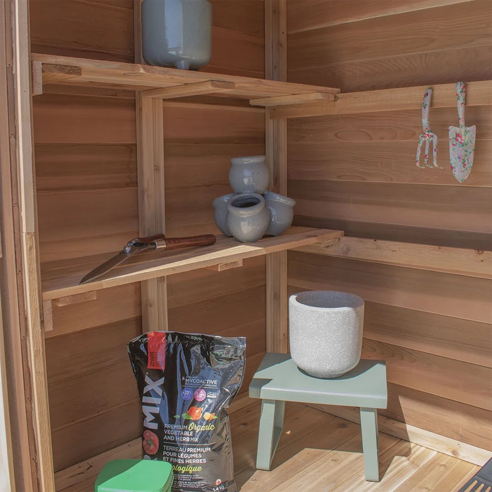 Outdoor Living Today 6x4 Western Red Cedar Space Master Shed Double Door with Cedar Roof