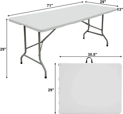Amazing for less 8ft Folding Table White Plastic Portable Long Foldable Tables Indoor Outdoor Party Picnic Camping Fold Table 8 Foot (4ft, 6ft, 8ft)