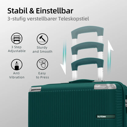 Sunbee Hardside Luggage Set 3 Piece Set Lightweight Suitcase with TSA Lock Spinner Wheels