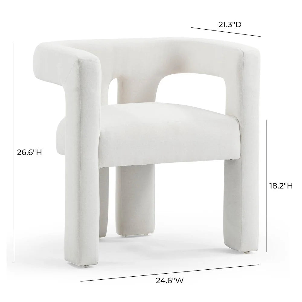 Sloane Bone White Upcycled Fabric Chair