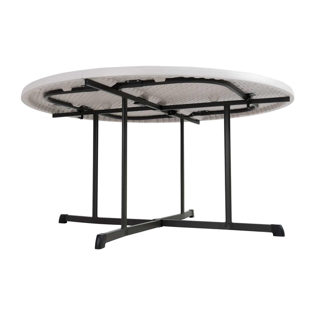 Lifetime Commercial Fold-in-Half 60 in Indoor/Outdoor Folding Round Table White Granite 1 Piece 1 Count