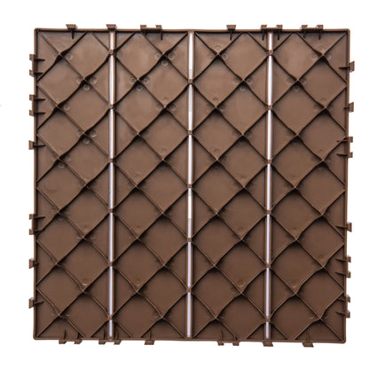 76-Pack 11.42"x11.42" Plastic Interlocking Deck Tiles - 68.80 Sq.Ft Outdoor Plastic Flooring Super Durable & Waterproof All-Weather Indoor/Outdoor Use Eco-Friendly Non-Toxic Material