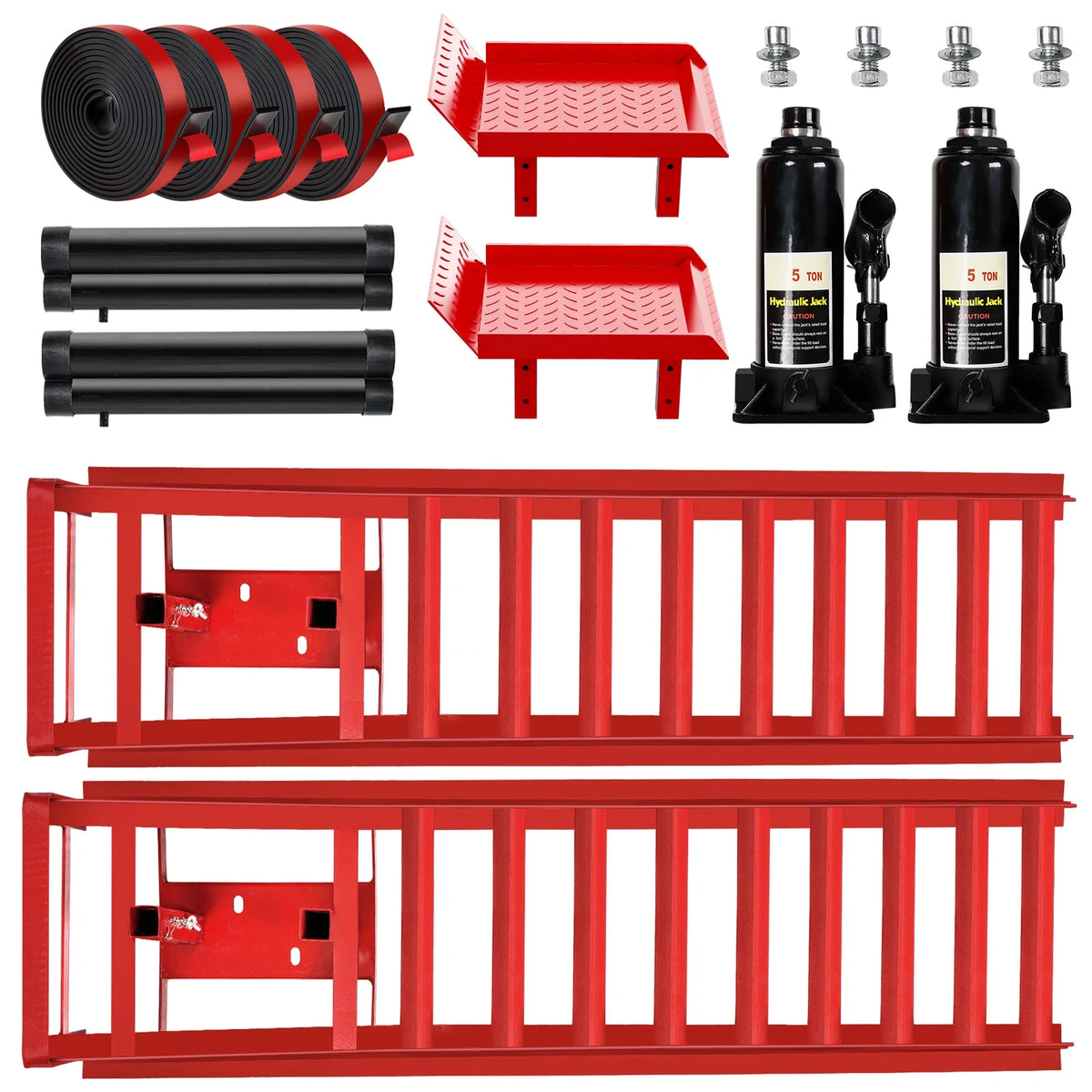 Lafati 2-Pack Hydraulic Car Ramps: Heavy-Duty Vehicle Ramps with 5T / 10000lbs Jack Load Capacity, Portable Design for Effortless Oil Changes and Car Lifts