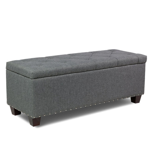 Magshion Rectangular Storage Ottoman Bench Tufted Footrest Lift Top Pouffe Ottoman, Coffee Table, Seat, Foot Rest, and more 42'', Linen Grey