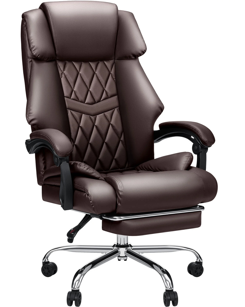 Hoffree Executive Office Chair Big and Tall Office Chair with Footrest Reclining Leather Chair High Back Ergonomic Computer Desk Chair with Lumbar Back Support for Home Office 500lbs, Black