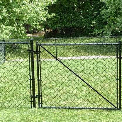 Adjust-A-Gate Fit-Right Chain Link Gate Kit with Square Corner Frame, Black
