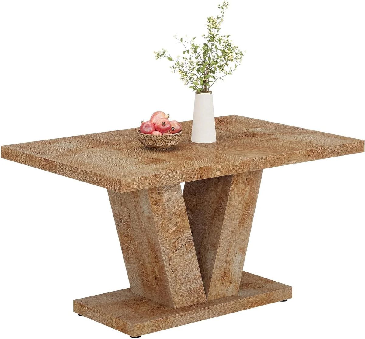 Finmind 47-inch Dining Table for 4 to 6, Farmhouse Wood Kitchen Table for Dining Room, White