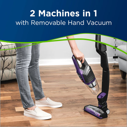 BISSELL PowerLifter Ion Pet Cordless Stick Vacuum, Carpet, Area Rugs, Hard Floor, Upholstery, 2 Way Fold Handle, Freestanding, Removeable Hand Vac, 3191, Purple