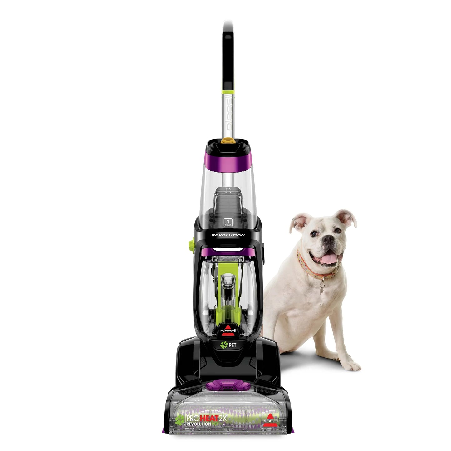 BISSELL ProHeat 2X Revolution Pet Pro Upright Deep Cleaner, for Carpets and Upholstery, TurboStrength Motor Technology, 3 Cleaning Modes, Heatwave Technology, 3586, Purple
