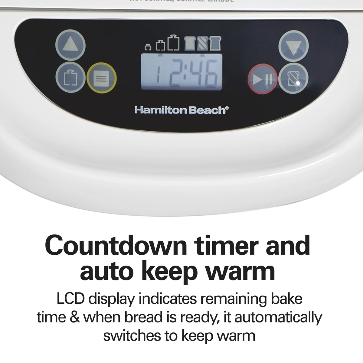 Hamilton Beach 2 lb Bread Maker Machine, Artisan Dough Bread Maker with 14 Settings, Black & Stainless Steel