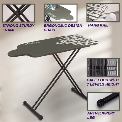 KDJ HOME Slieton Extra Large Ironing Board with Hang Rail, 20-Inch Wide