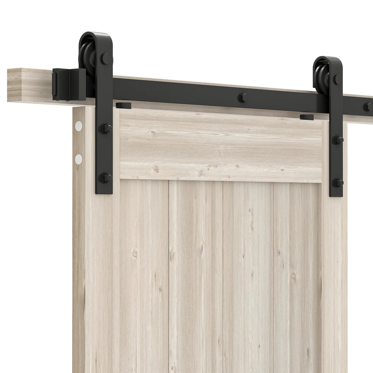Uforic 48" x 84" Silding Barn Door,with Hardware Kit Rail,and Handle,Pulleys, Gray
