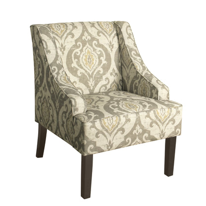 HomePop Classic Swoop Accent Chair - Blue and White Damask