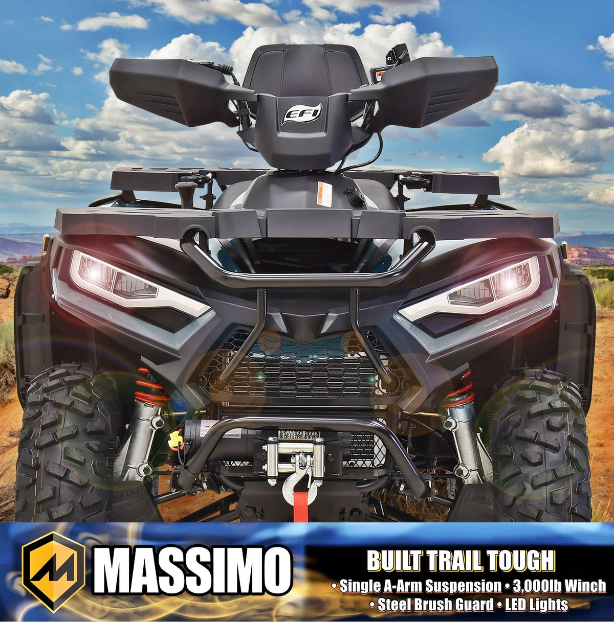 Massimo MSA450F Adult ATV Quad 352cc 25 HP 4 Stroke 4-Wheeler - Sand