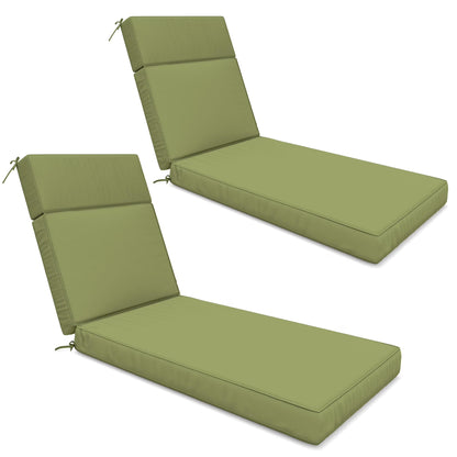 Kimunuk Outdoor Chaise Lounge Cushions set of 2, 80" x 26" x 4" Waterproof Pool Beach Recliner Replacement Cushions with Ties, Navy