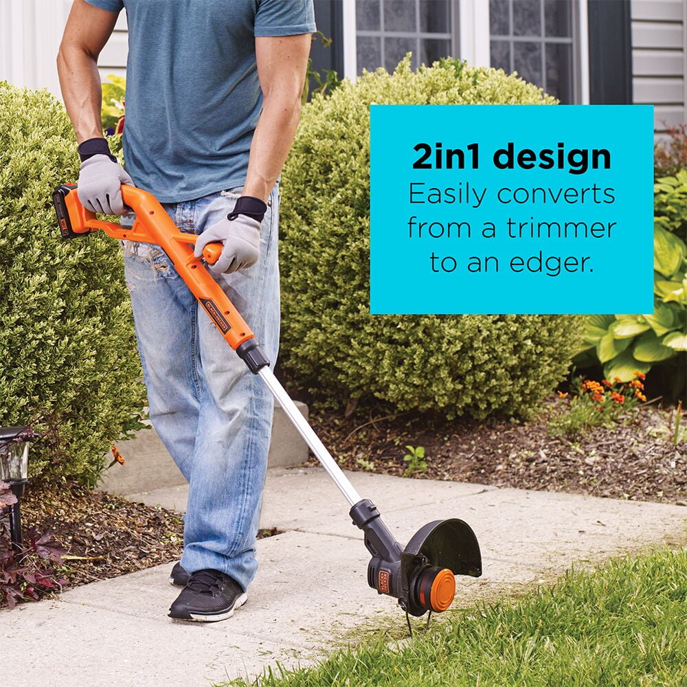 BLACK+DECKER 20V MAX* Lithium 10 In. String Trimmer/Edger + Hard Surface Sweeper Combo Kit, LCC221