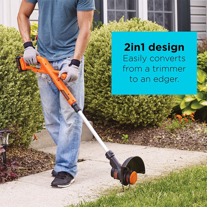 BLACK+DECKER 20V MAX* Lithium 10 In. String Trimmer/Edger + Hard Surface Sweeper Combo Kit, LCC221