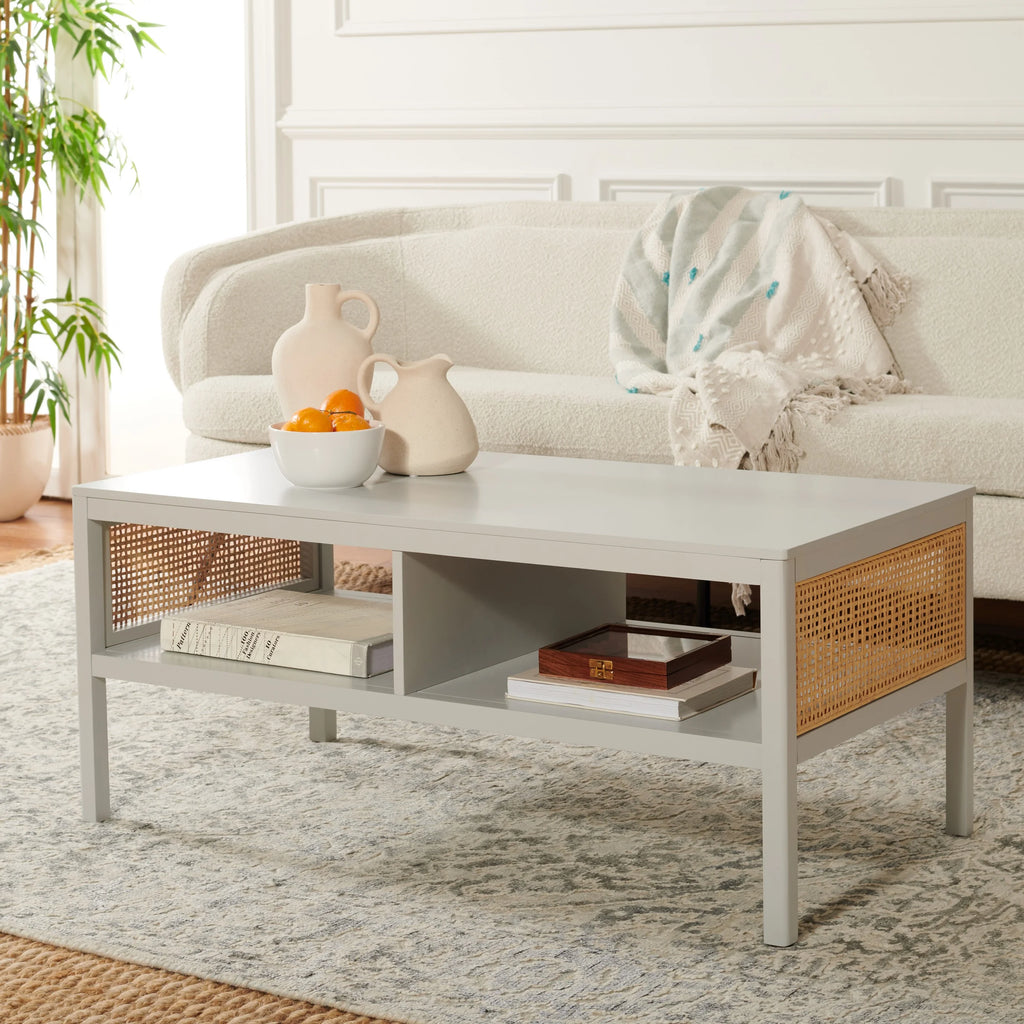 SAFAVIEH Miya Solid 2 Shelf Coffee Table Wood, Natural