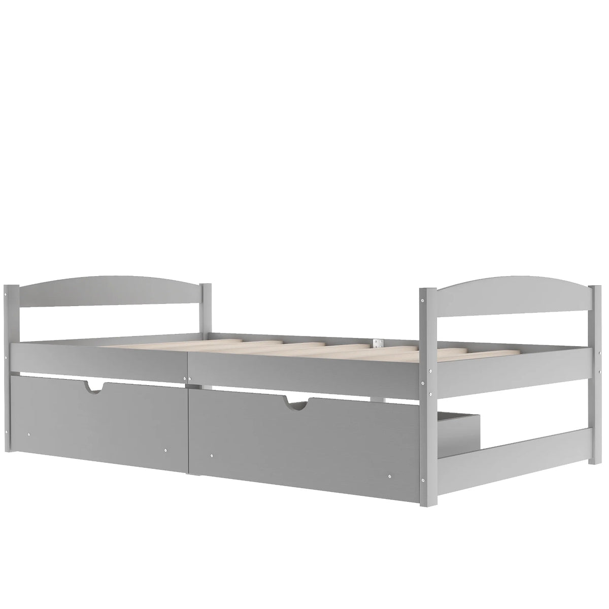 Euroco Twin Size Wooden Daybed with 2 Storage Drawers for Kids Bedroom, Gray