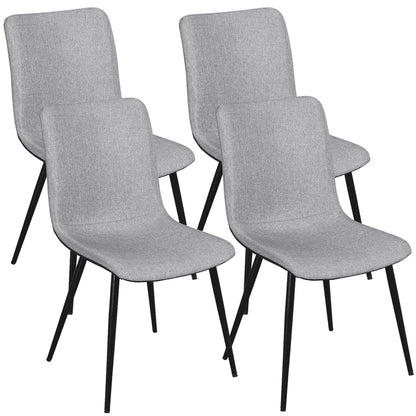 Yaheetech Set of 4 Dining Chairs for Kitchen Living Room,Gray, (Linen, PVC)
