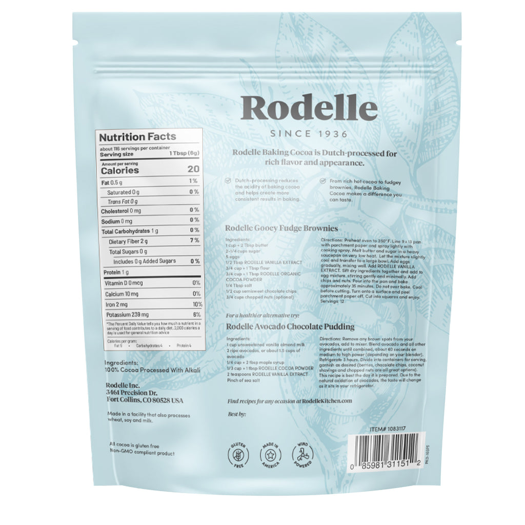 Rodelle, Gourmet Baking Cocoa Powder, 25 oz