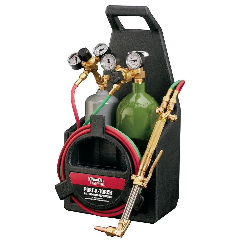 Lincoln Electric Port-A-Torch Kit with Oxygen and Acetylene Tanks for Cutting Welding and Brazing