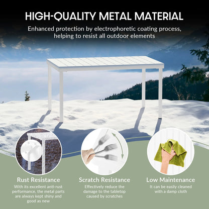 WestinTrends Playa 59" Iron Metal Outdoor Rectangular Patio Dining Table For 6, Olive Green