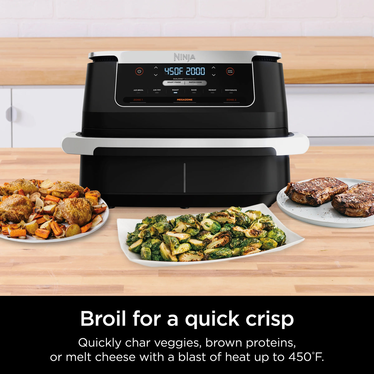 Ninja Foodi DualZone FlexBasket Air Fryer with 7-qt MegaZone