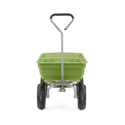 Gorilla Carts 4 Cu Ft Poly Garden Dump Cart with Quick-Release, 600 lb Capacity, Green