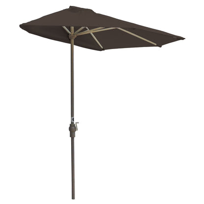 OFF-THE-WALL BRELLA Sunbrella Half Umbrella, 9'-Width, Teak Canopy