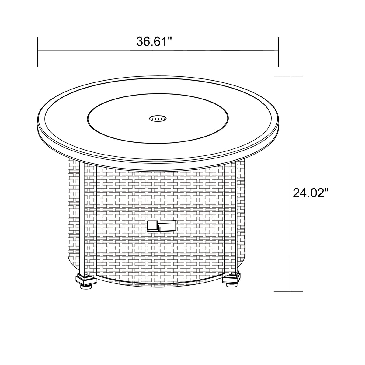Better Homes & Gardens Colebrooke 37" Round 50,000 BTU Propane Gas Fire Pit Table with Glass Beads, Metal Lid and Protective Cover