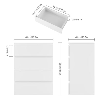 Homfa 5 Drawer White Dresser, Modern Storage Cabinet for Bedroom,Tall Chest of Drawers for Living Room