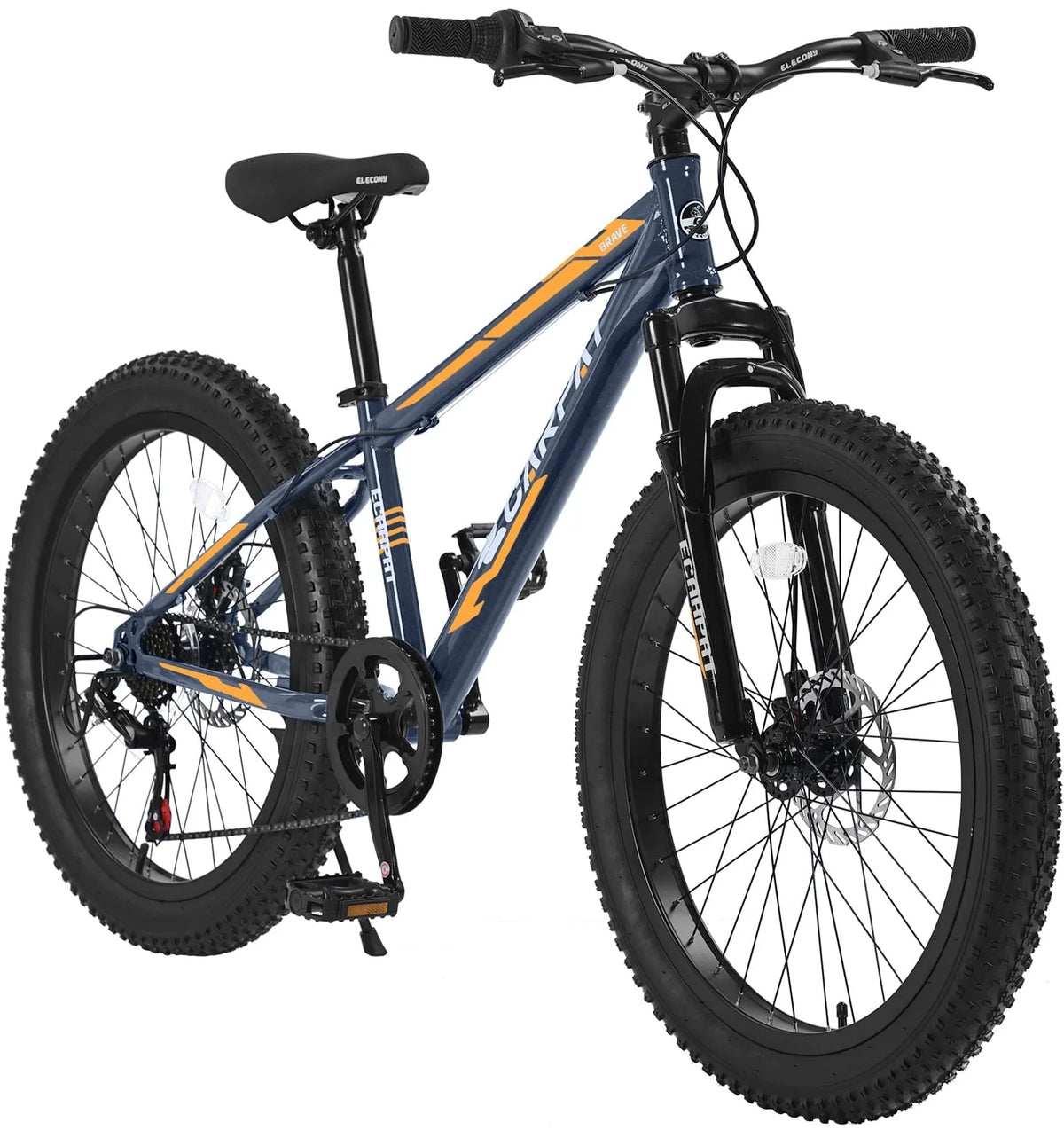 24 inch Mountain Bike with Fat Tires, Kids Bike with Disc Brakes & Suspension