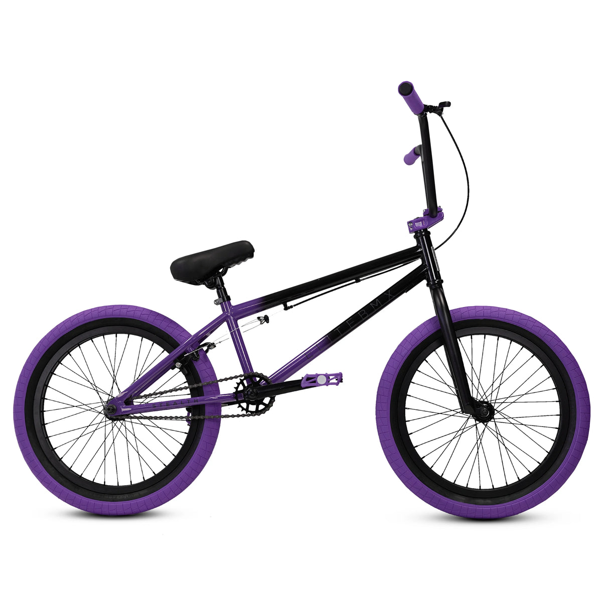 Elite BMX Bicycle 20” Freestyle Bike - Stealth Blue Purple Ideal for Ages 7 to 18 Years