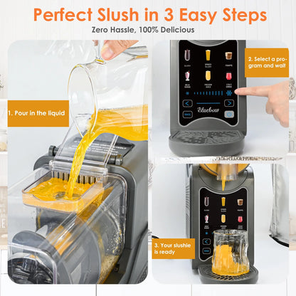 Bluebow Slushie Machine for Home, 88oz Vessel Slush Maker with 6 Presets, No Ice Needed, Frozen Drink Maker for Smoothie, Frappe, Milkshakes and More