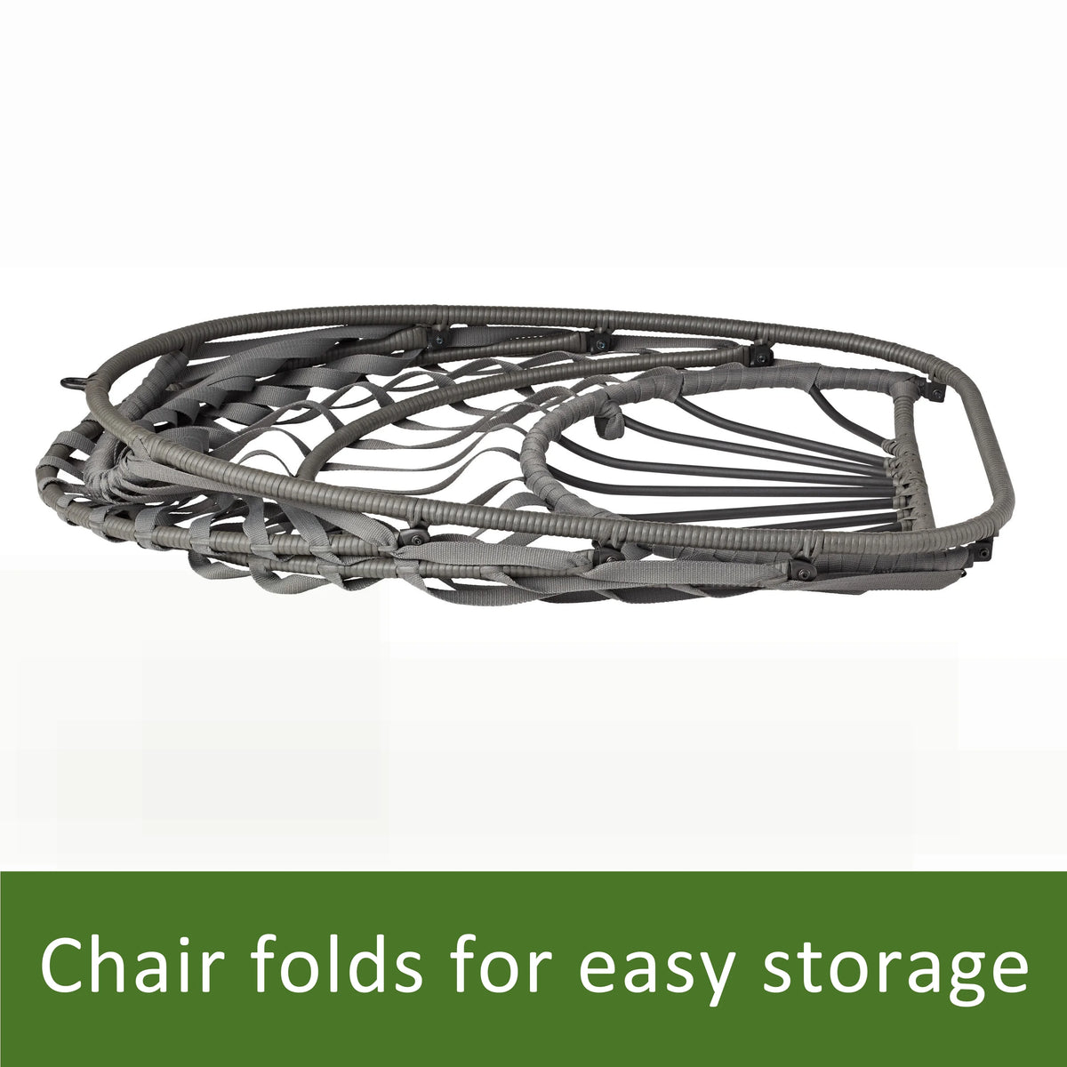 Mainstays Outdoor Wicker Patio Hanging Egg Chair, Gray