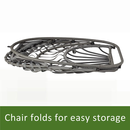 Mainstays Adult Metal Egg Hanging Chair with Beige Olefin Cushion, Black