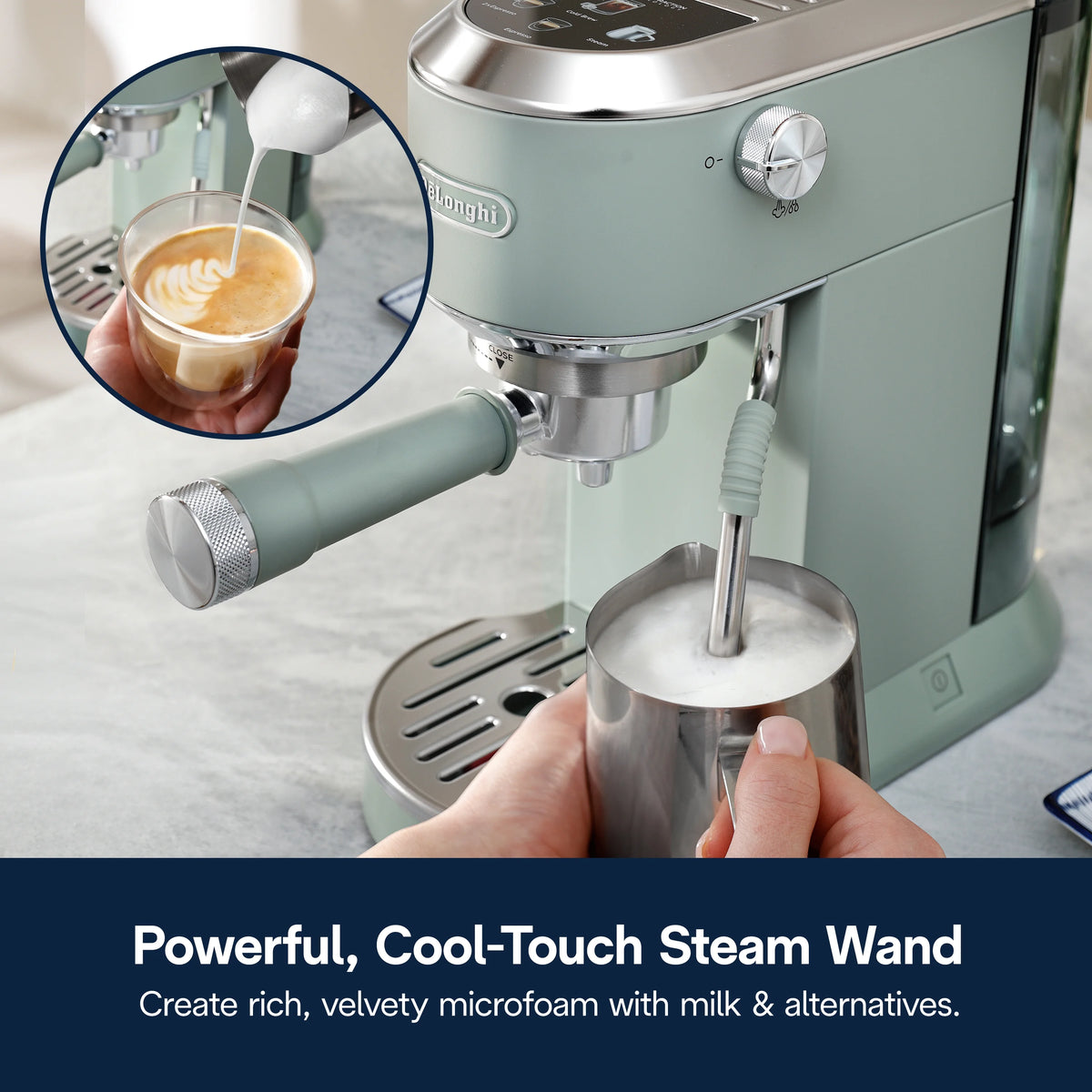 De’Longhi Dedica Duo Espresso Machine, Compact Size with Built in Frother for Latte Art, Brew Espresso, Cold Brew, Lattes & More, Stainless Steel