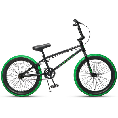 cubsala 20 in Freestyle BMX Kids Bike for Age 6-14 Years Old Boys Girls , Black & Green