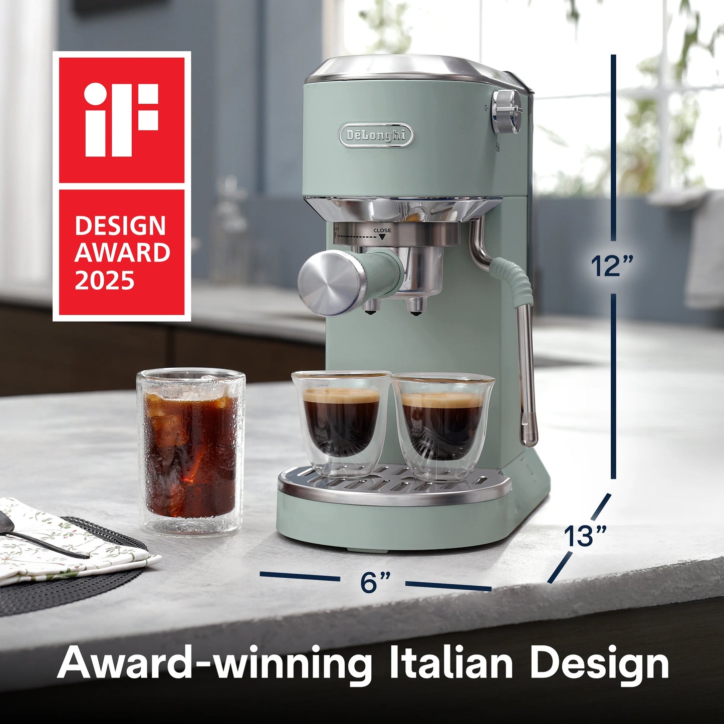 De’Longhi Dedica Duo Espresso Machine, Compact Size with Built in Frother for Latte Art, Brew Espresso, Cold Brew, Lattes & More, Stainless Steel