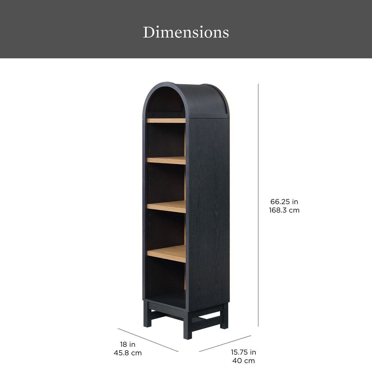 Better Homes & Gardens Juliet Narrow Arch Bookcase, Deep Green and Light Honey