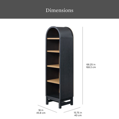 Better Homes & Gardens Juliet Narrow Arch Bookcase, Deep Green and Light Honey