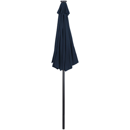 Northlight 9ft Solar Lighted Outdoor Patio Market Umbrella with Hand Crank and Tilt, Pink