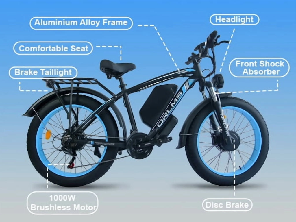 5000W (Peak) Electric-Bike for Adults, 60V 25AH Battery Electric Motorcycle, Dual-Motor-Ebike 50MPH Ebike, 26*4.0 Fat Tire Electric-Bicycle, AWD 21-Speed Mountain Bike for All-Road UL 2849